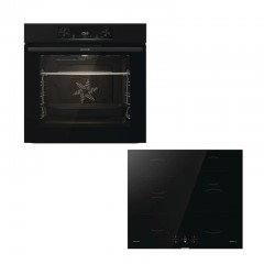 Gorenje BOP6737E02BK + GI601FMC Φούρνος άνω Πάγκου 77lt με Επαγωγικές Εστίες Π59.5εκ. Μαύρος